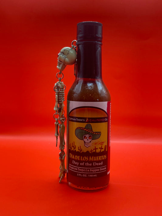 Day of the Dead Hot Sauce with Skeleton Keychain