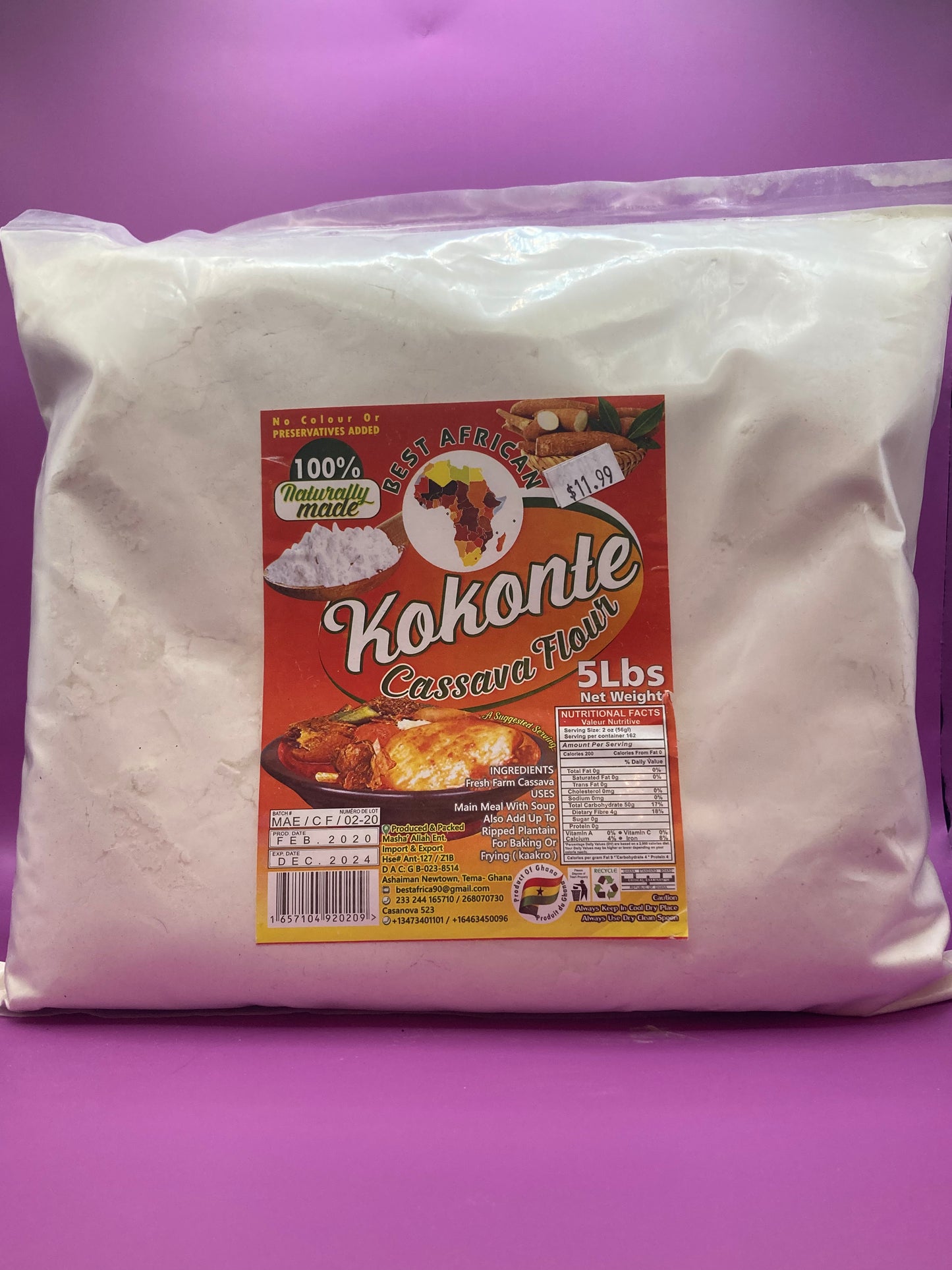 Best African Cassava Flour 5lb